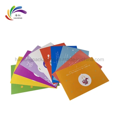Cartão de papel artesanal com impressão colorida reciclável