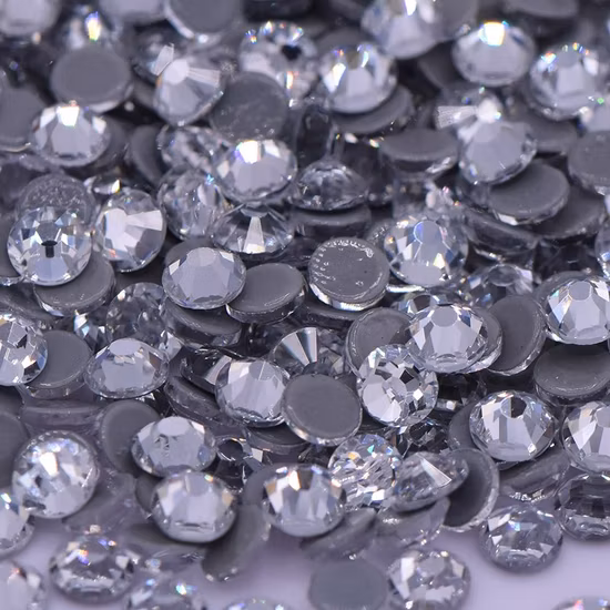 Cristal Hotfix/Diamante Negro/Siam Flatback Solto Strass de Vidro Coreano